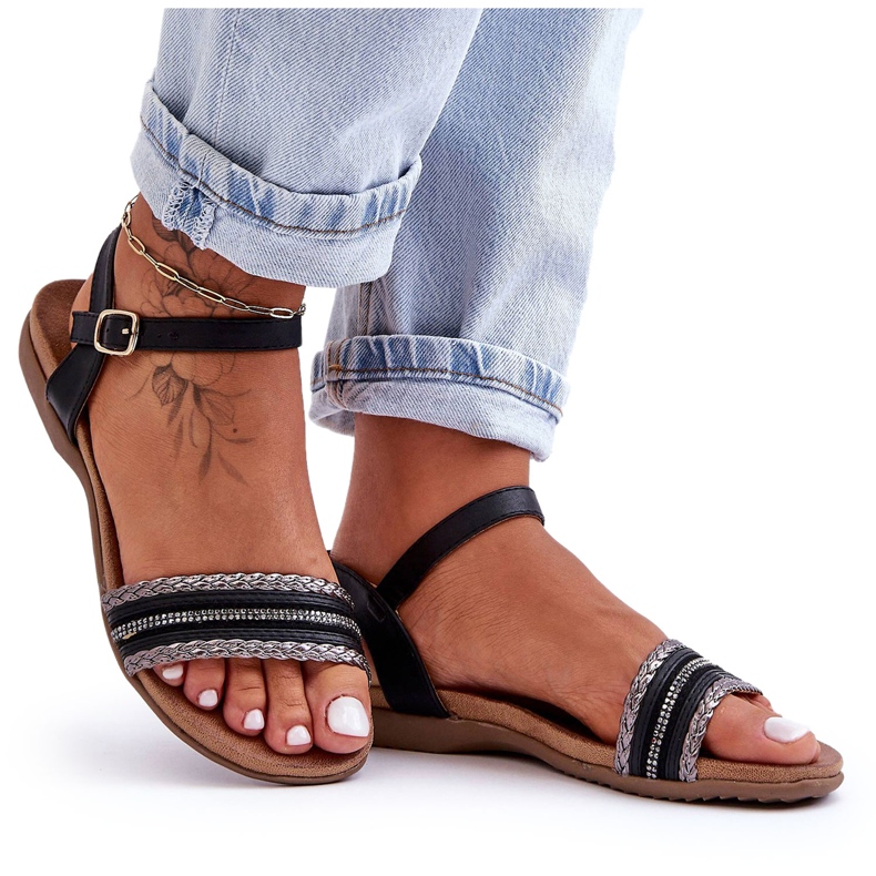 Sandalias Planas Clásicas para Mujer Negro S.Barski 6708