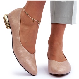 PD1 Tacones Planos Piel Beige Vaani