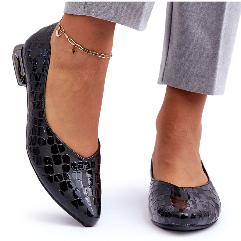 PD1 Zapatos De Tacón Planos De Cuero Vaani Negro Vaani