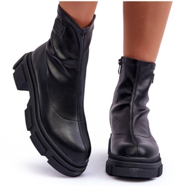 Botines con aislamiento clásico de cuero Vergilia Negro