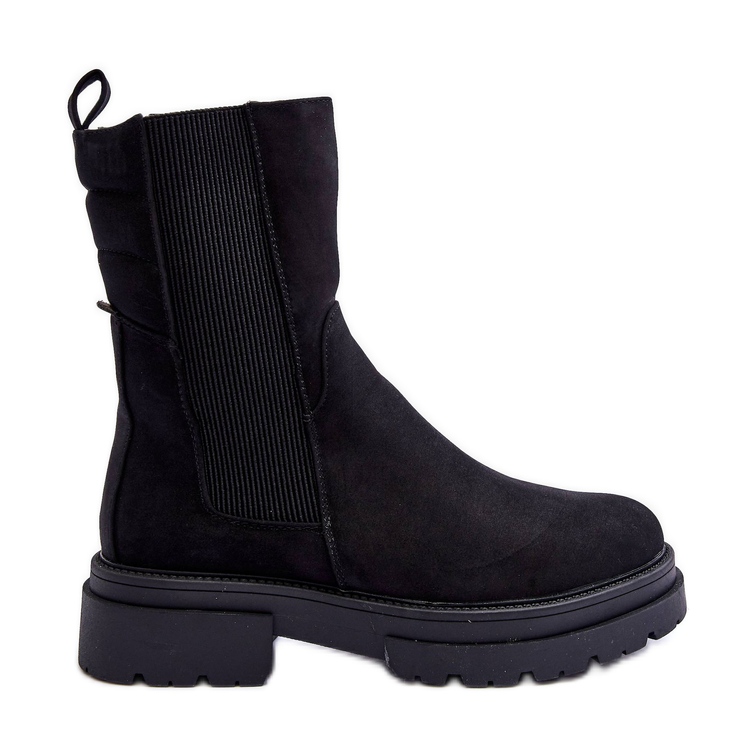 Botas Altas Cálidas Botas Jodhpur Nubuck Negro Milca