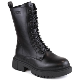 Botas con cordones y cremallera insuladas Big Star W INT1925 negro