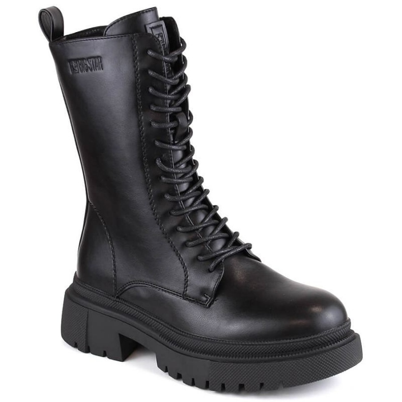 Botas con cordones y cremallera insuladas Big Star W INT1925 negro