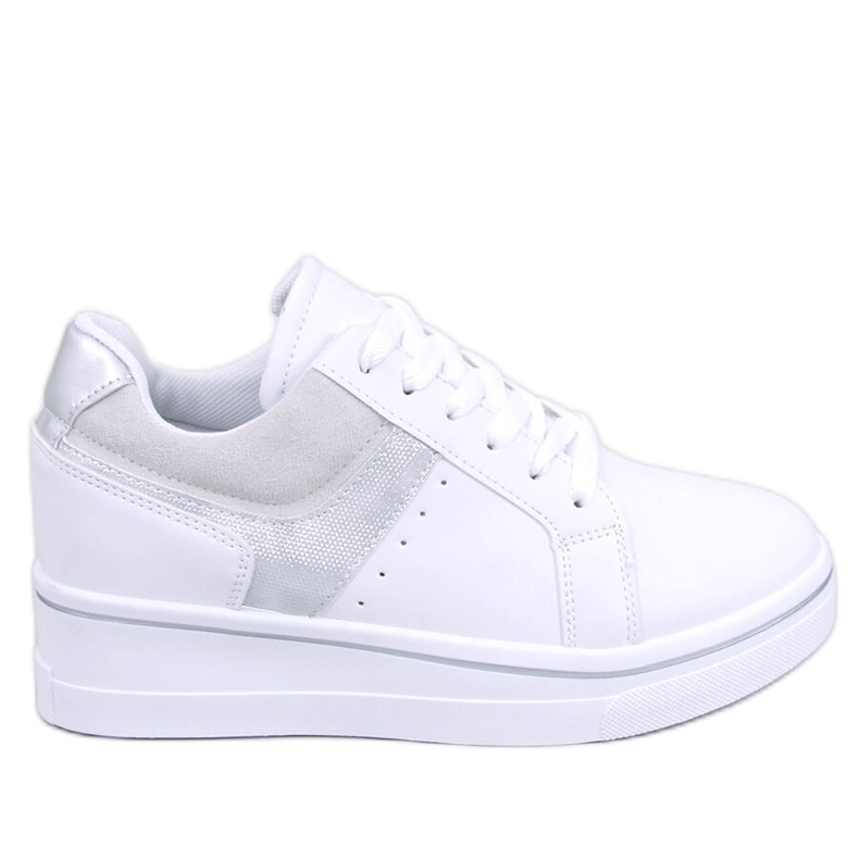 Zapatillas Tobey plateadas con cuña blanco