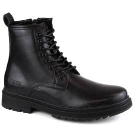 Botas de hombre negras Big Star MM174080 con cordones y cremalleras negro