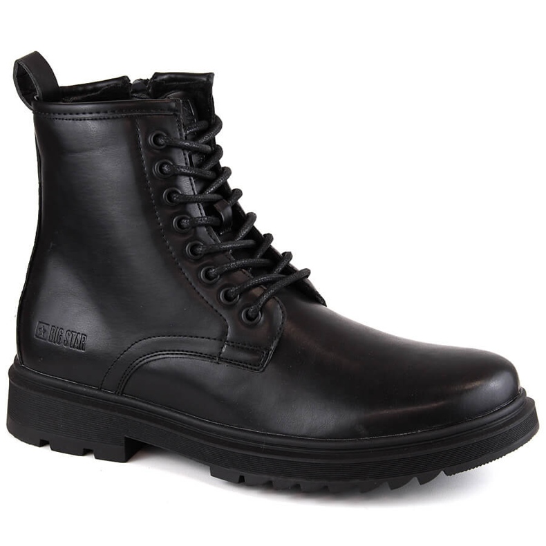 Botas de hombre negras Big Star MM174080 con cordones y cremalleras negro