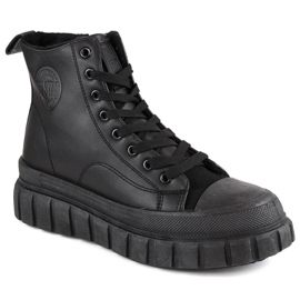 Botas aislantes Big Star MM274625 en la plataforma con cordones y cremalleras negro