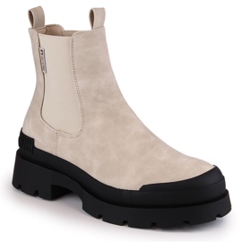 Botines Chelsea de mujer con plataforma beige Big Star MM274322