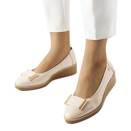 Inna Bailarinas beige con plantilla de piel de Kajla