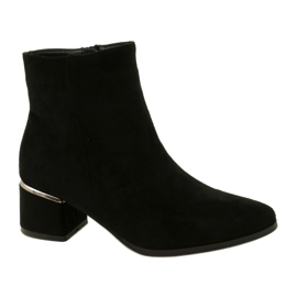 Evento Botas de ante con decoración plateada, Negro 23BT35-6420