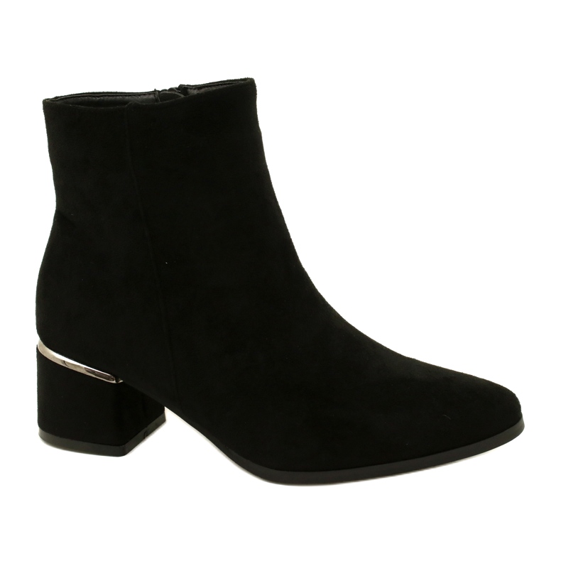 Evento Botas de ante con decoración plateada, Negro 23BT35-6420