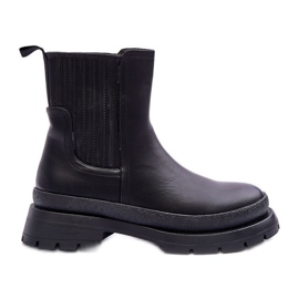Botas Chunky De Piel Botines Chelsea Negro Rosan