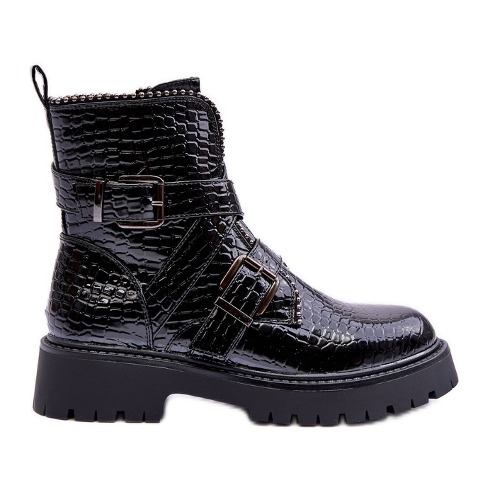 Botas Mujer Serpiente Rayas Negro Leora Botas Mujer Serpiente Rayas Negro Leora
