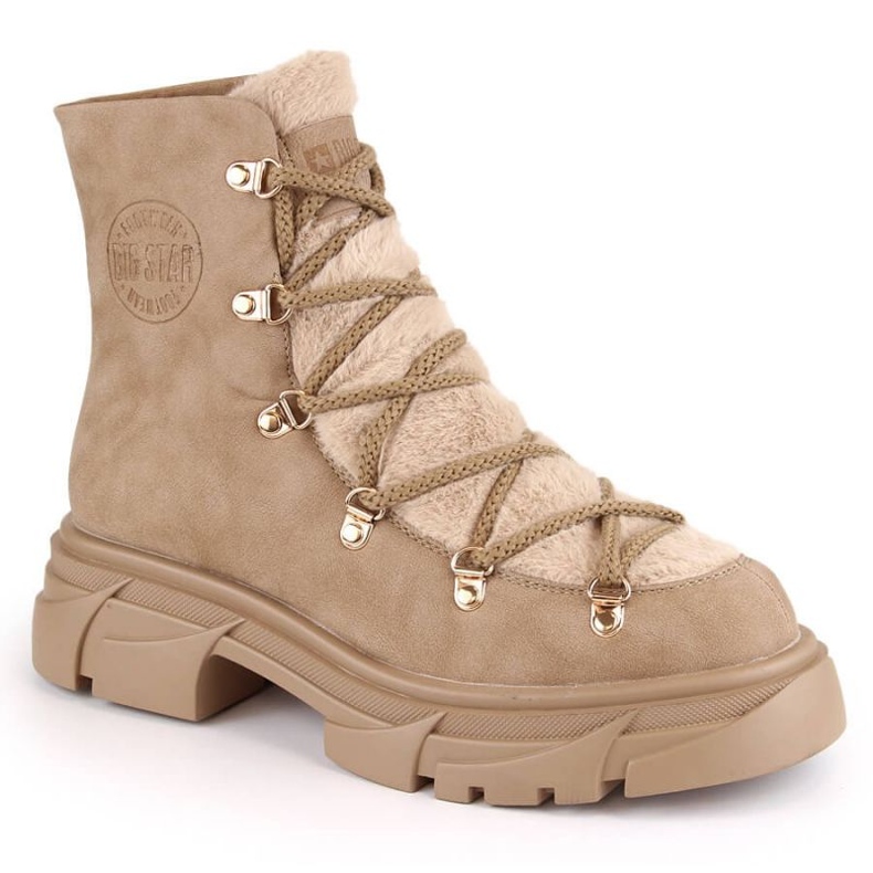 Botas plataforma con pelo Big Star W INT1926B beige