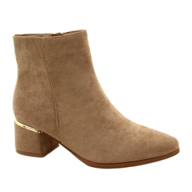 Evento Botas de ante con decoración dorada, Beige 23BT35-6420