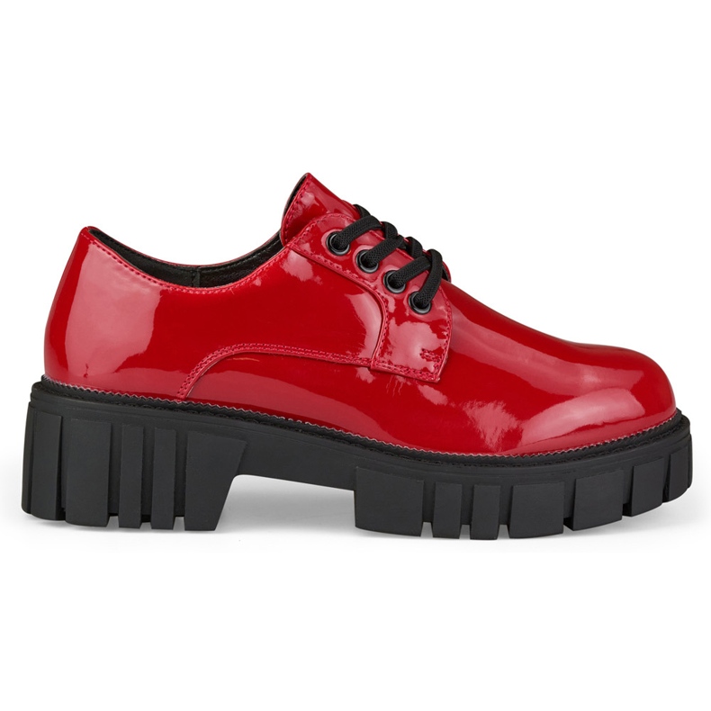 La.Fi Zapatos cordones lacado rojo