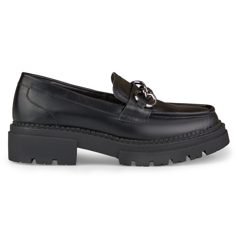 La.Fi Mocasines negros sobre plataforma fabricados en ecopiel