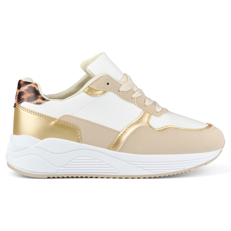 Deportivas blancas y doradas de mujer blanco Deportivas blancas y doradas de mujer blanco