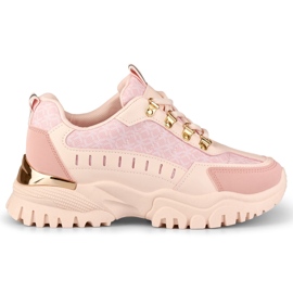 Deportivas de mujer rosas con accesorios dorados rosado Deportivas de mujer rosas con accesorios dorados rosado