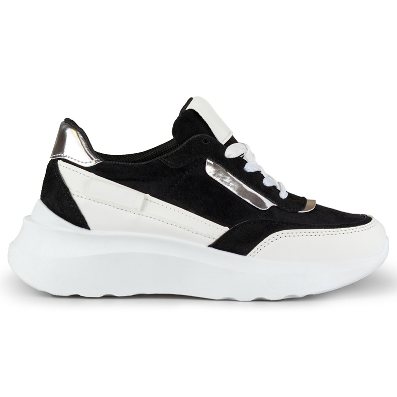 Deportivas negras con suela blanca negro