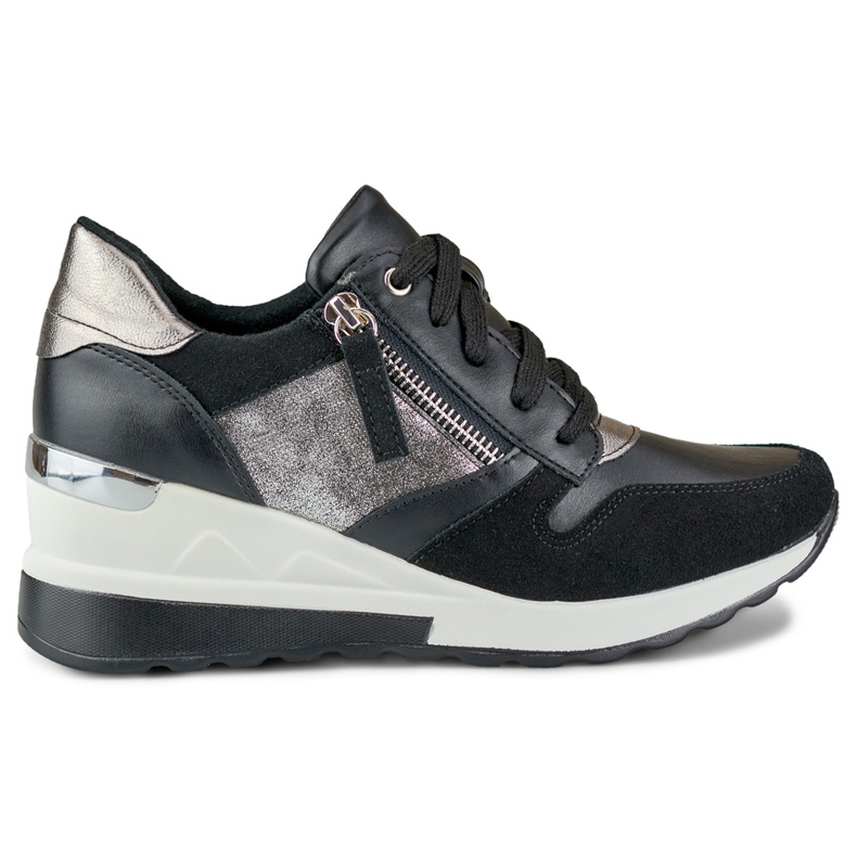 Deportivas cuña negras negro