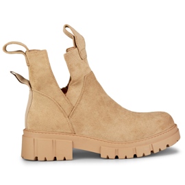 Botas plataforma mujer beige
