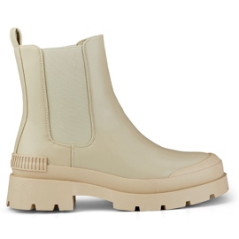 Botas beige de mujer con suela beige
