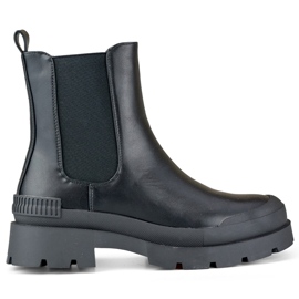 Botas negras de mujer con suela negra negro