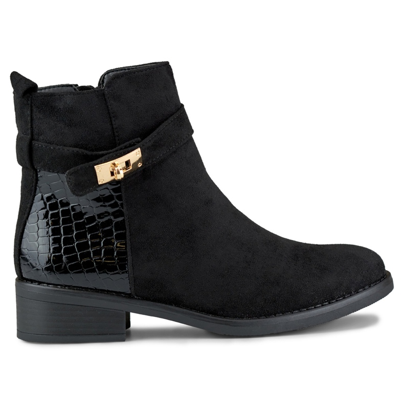 Botas de mujer elegantes con suela plana. negro Botas de mujer elegantes con suela plana. negro