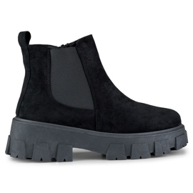 Botas negras de mujer con suela gruesa negro
