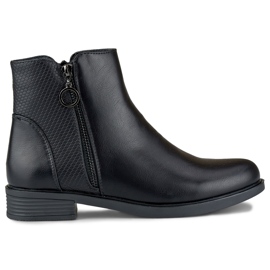Botas planas de mujer negras fabricadas en ecopiel negro