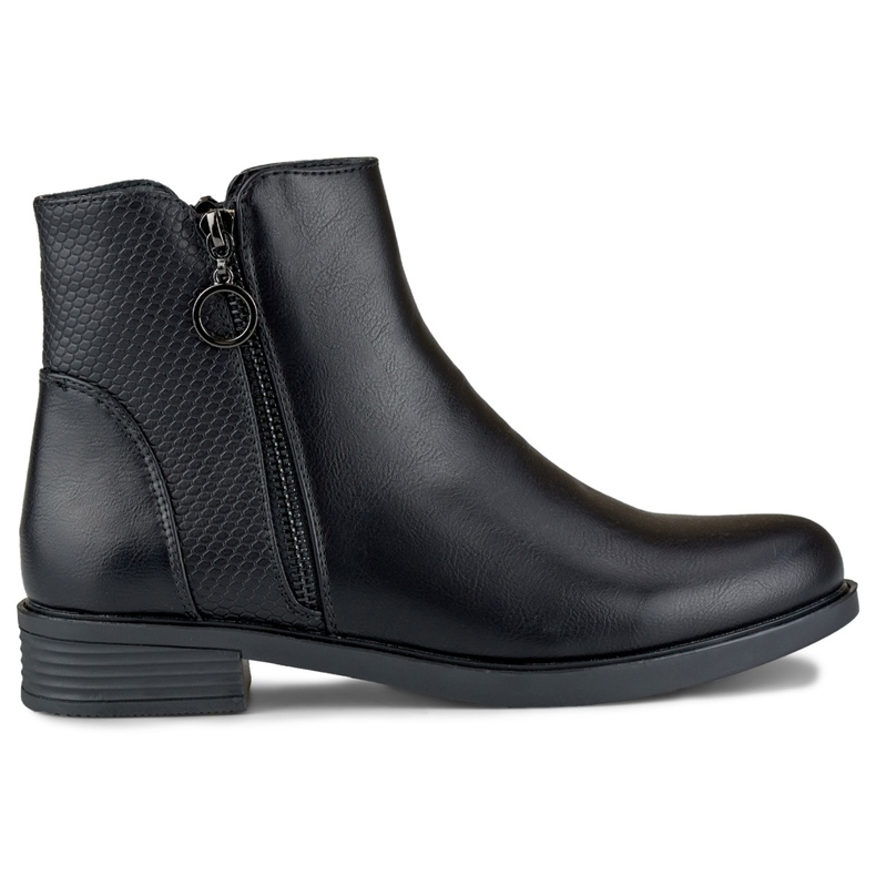 Botas planas de mujer negras fabricadas en ecopiel negro