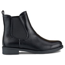 Clásicas botas Chelsea negras de mujer fabricadas en ecopiel negro