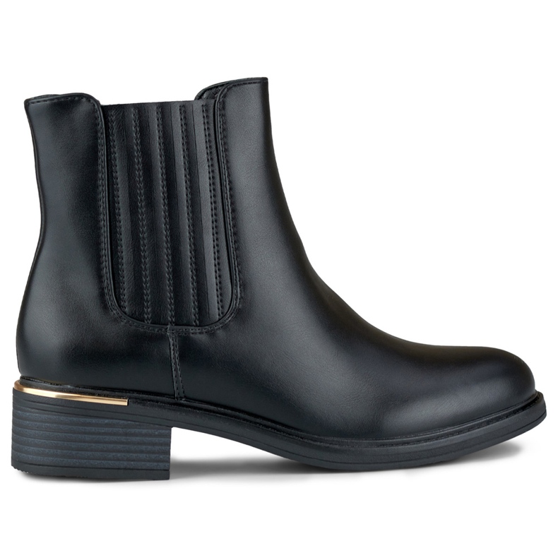 Botas negras de tacón plano para mujer fabricadas en ecopiel negro