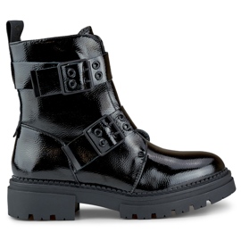 Botas de trabajo Axelle para mujer en charol negro