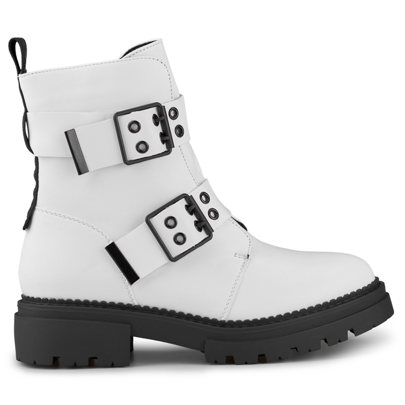 Botas de trabajo de mujer Axelle lacadas en blanco