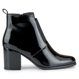 Botines mujer elásticos negros elegantes lacados