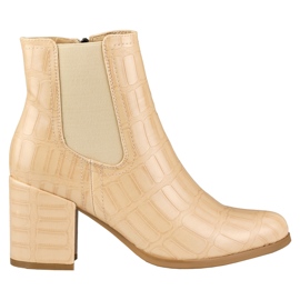 Botines beige de tacón en ecopiel de Blaise
