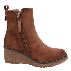 Botas cuña Meyer Caqui marrón