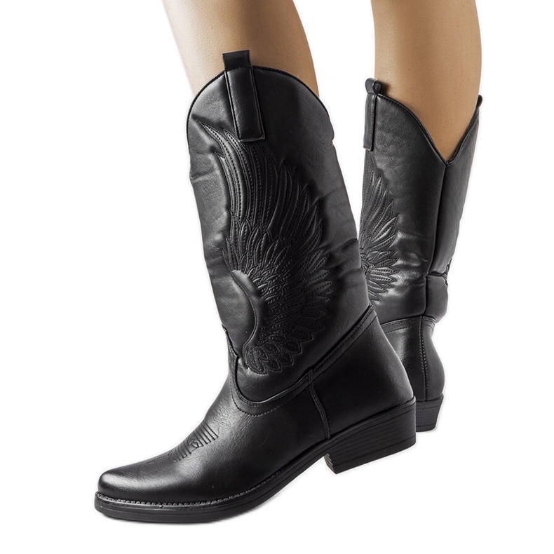 Botas cowboy negras con estampado Olinda negro