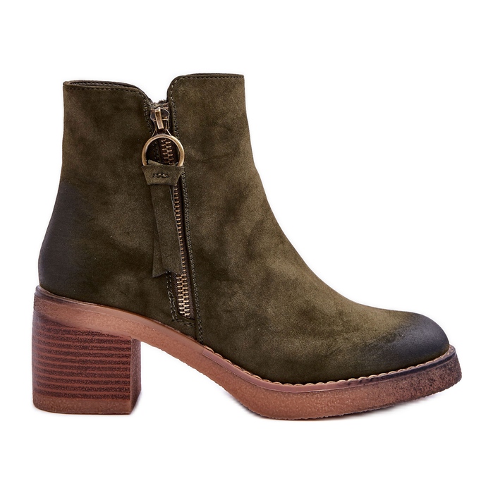 Botines Clásicos Mujer Ante Verde Limoso