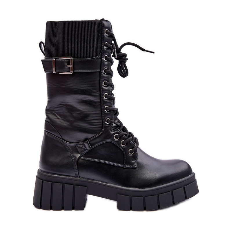 Botas Altas Mujer Piel Workers Negro Madit Botas Altas Mujer Piel Workers Negro Madit