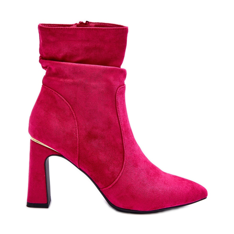 Botas Tacón Ante Mellamene Fucsia rosado