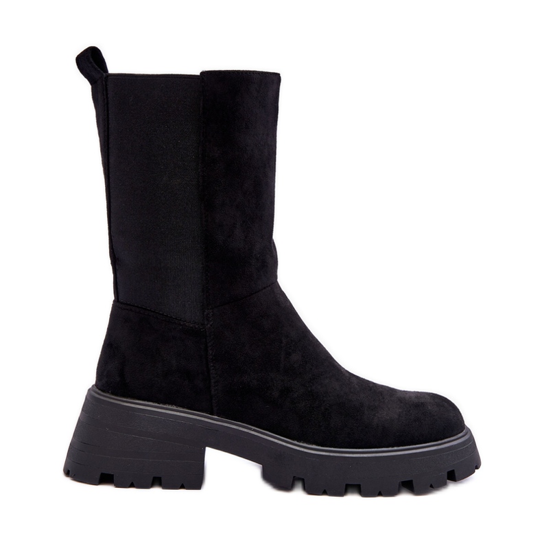 Botas Mujer Ante Tacón Plano Negro Altandros Botas Mujer Ante Tacón Plano Negro Altandros