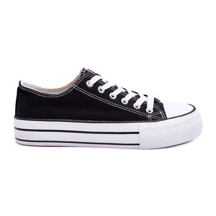 FB3 Zapatillas Clásicas De Plataforma Baja Negro Jazlyn