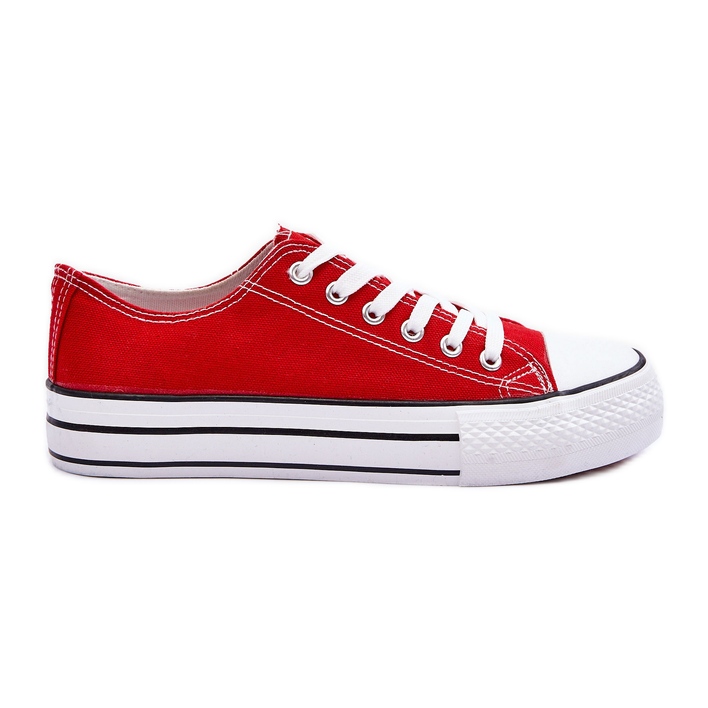 FB3 Zapatillas Clásicas De Plataforma Baja Rojo Jazlyn