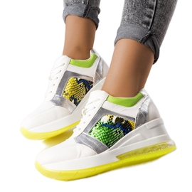 Inna Zapatillas cuña Irpina blancas blanco
