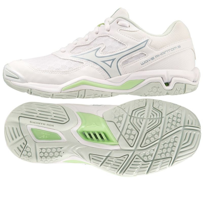 Zapatillas balonmano Mizuno Wave Phantom 3 W X1GB226035 blanco blanco