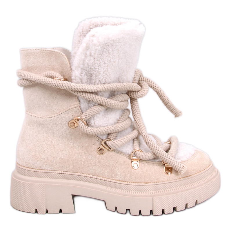 Botas de nieve de piel de oveja Shea Beige