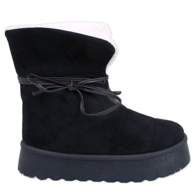 Precio Botas de nieve de piel de oveja negra negro